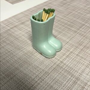 Mint Green Boot-Shaped Match Holder